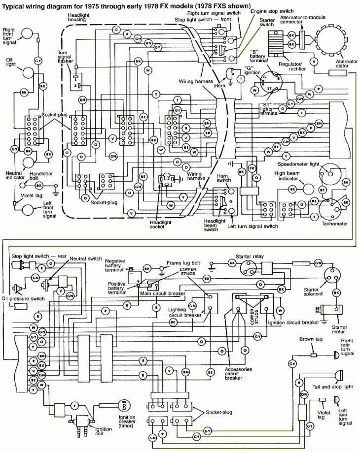 Harley Davidson Fx Fxe Wiring Diagram Shovelhead Harley