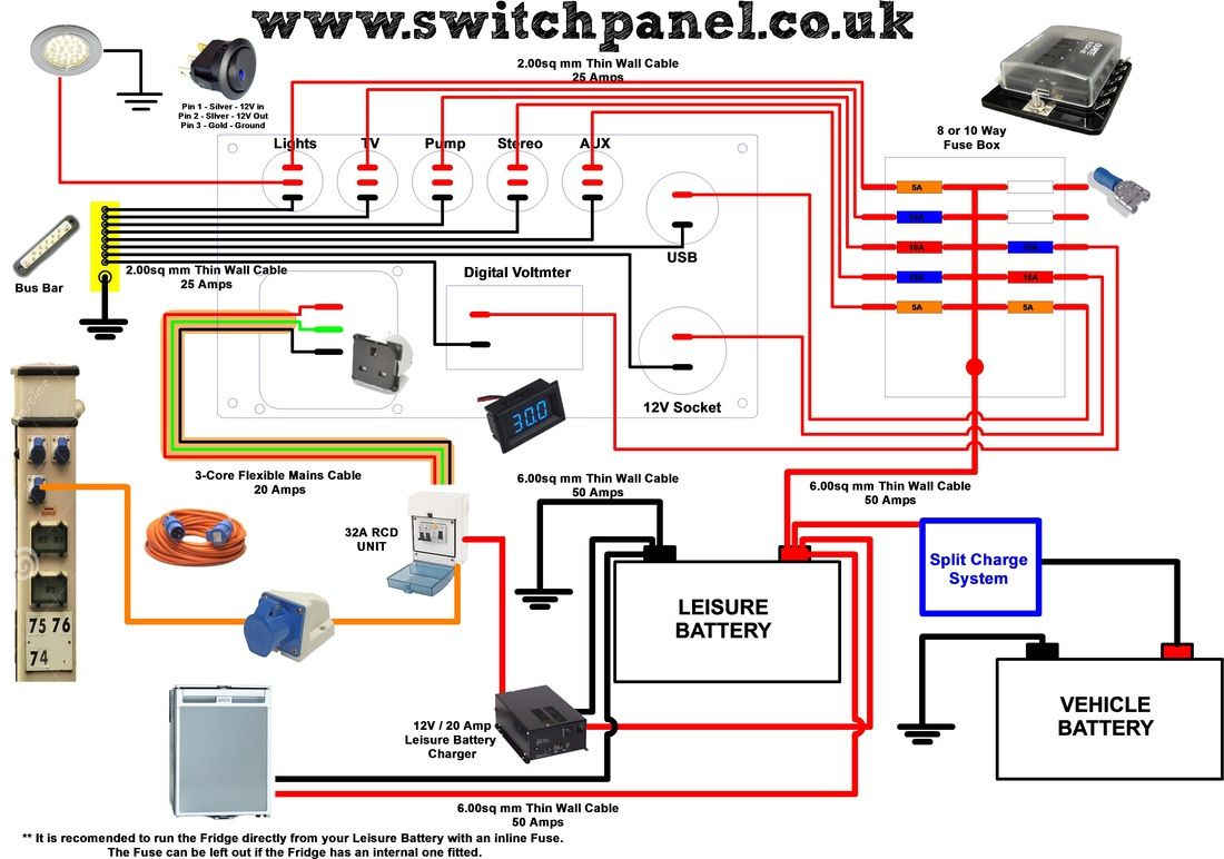 12V/ 240V Camper Wiring Diagram | Vw Camper | Camper, Camper Van - Campervan Wiring Diagram