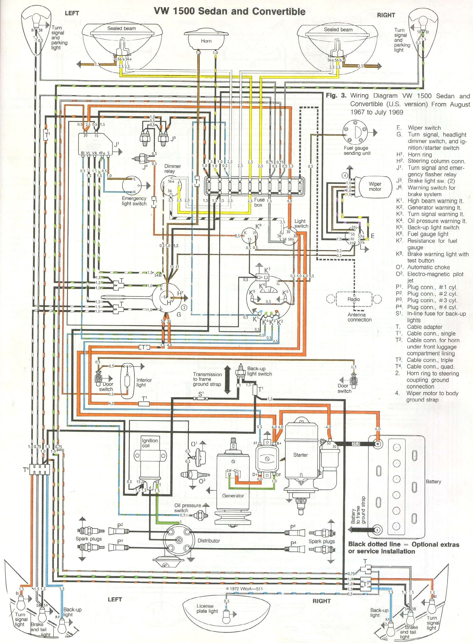 1969-71 Beetle Wiring Diagram | Thegoldenbug - Vw Wiring Diagram