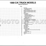 1990 Chevy C/k Pickup Wiring Diagram Manual Original   1990 Chevy Truck Wiring Diagram