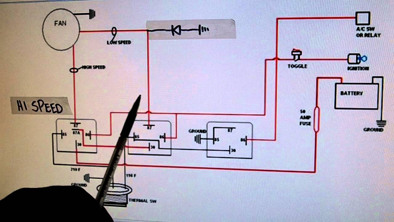 2- Speed Electric Cooling Fan Wiring Diagram - Youtube - Electric Radiator Fan Wiring Diagram