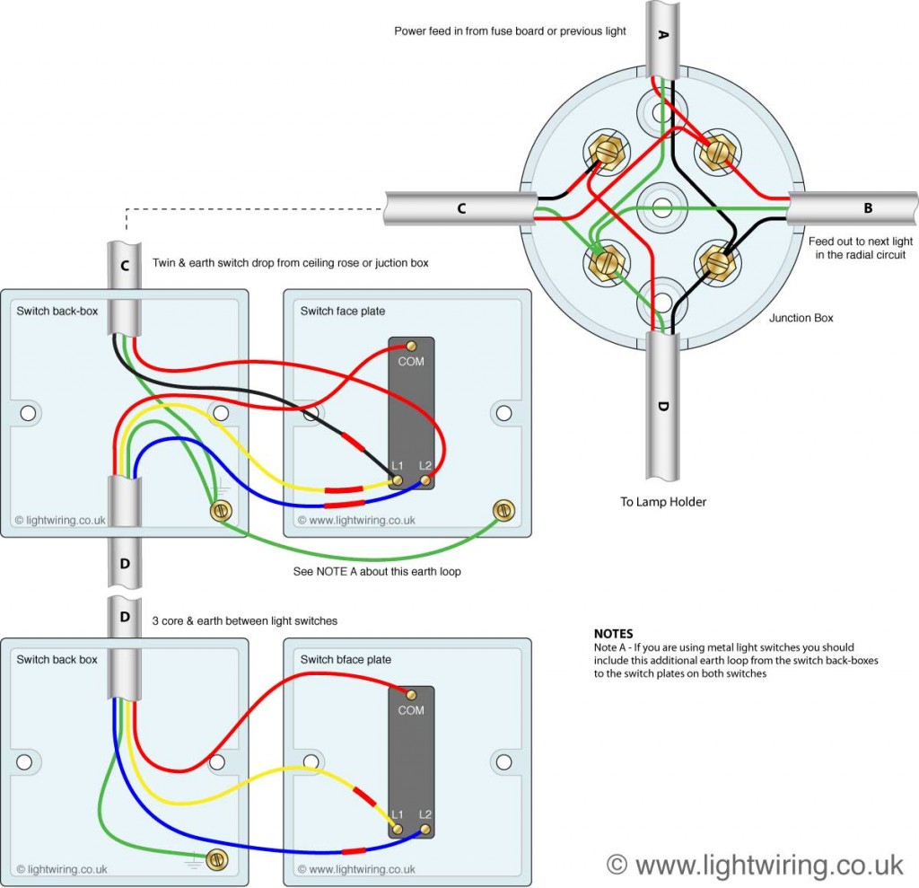 2 Way Switch | Light Wiring - Double Light Switch Wiring Diagram