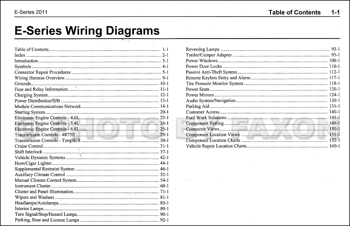 2011 Ford Econoline Wiring Diagram Manual Original Van E150 E250 - Ford E350 Wiring Diagram