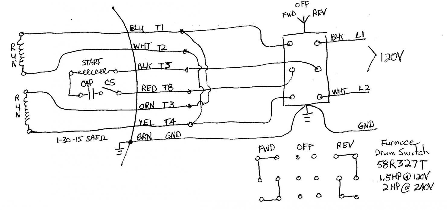 220 Single Phase Reversing Motor Wiring Diagram | Manual E-Books - Reversing Single Phase Motor Wiring Diagram