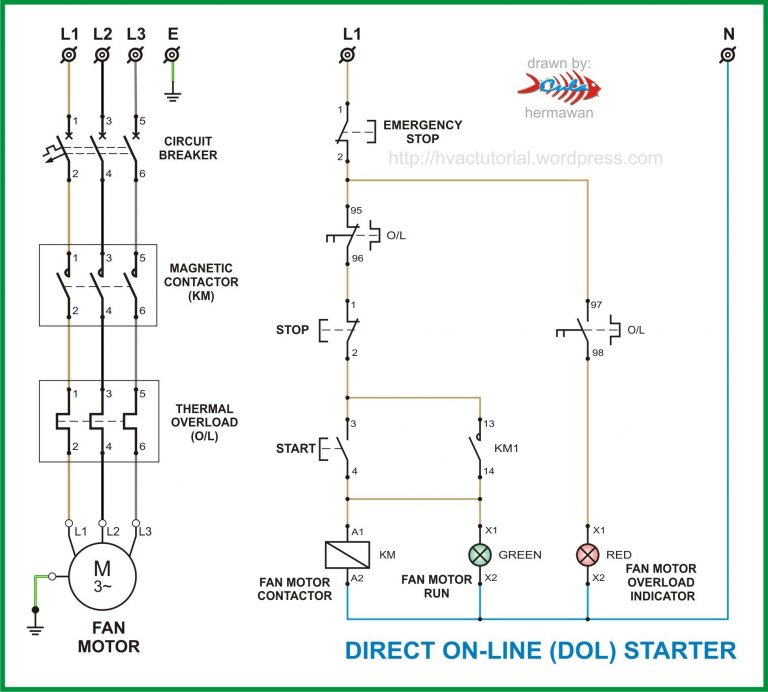 3 Phase Motor Starter Wiring Diagram Pdf Rate Dol Starter Wiring - 3 ...