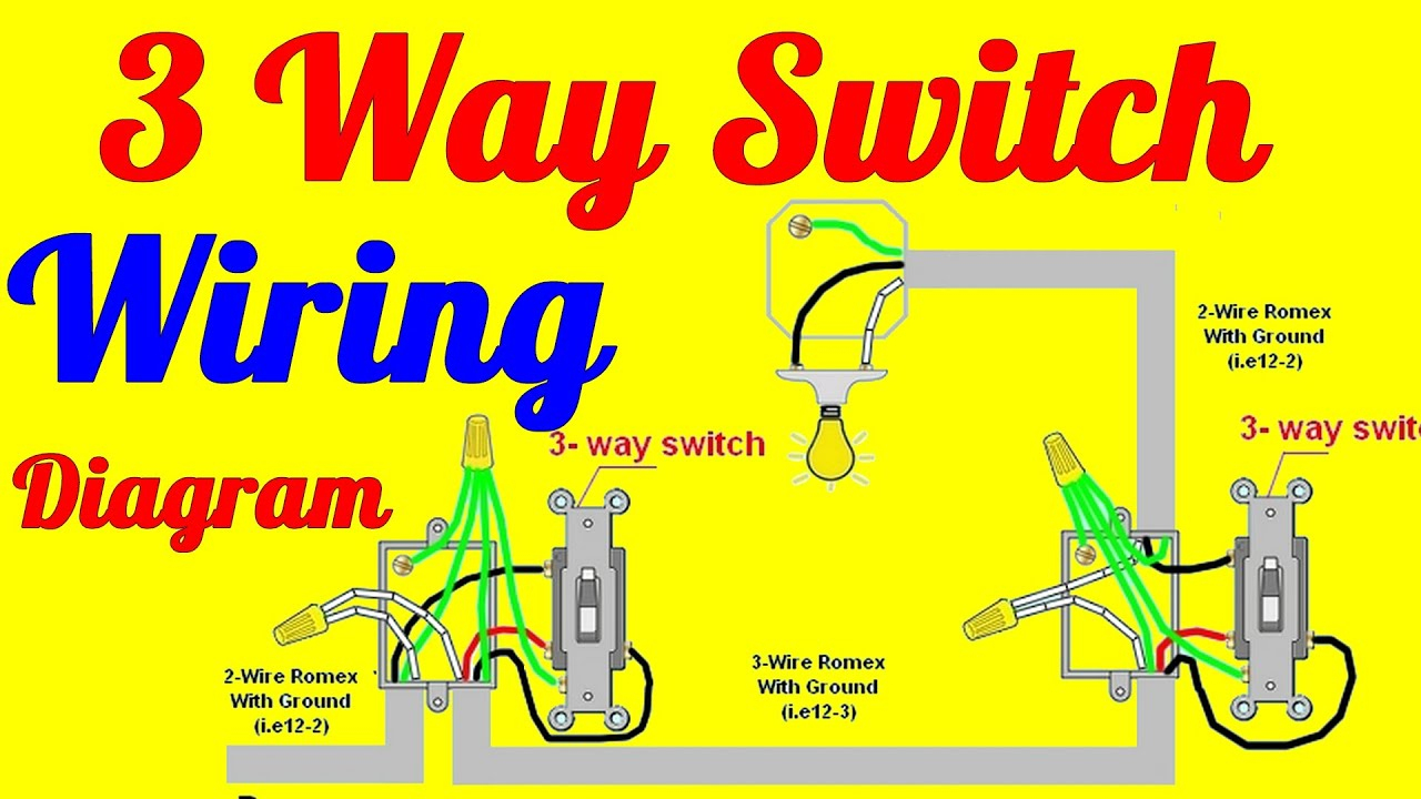 3 Way Switch Wiring Diagrams How To Install - Youtube - 3 Way Switch Wiring Diagram