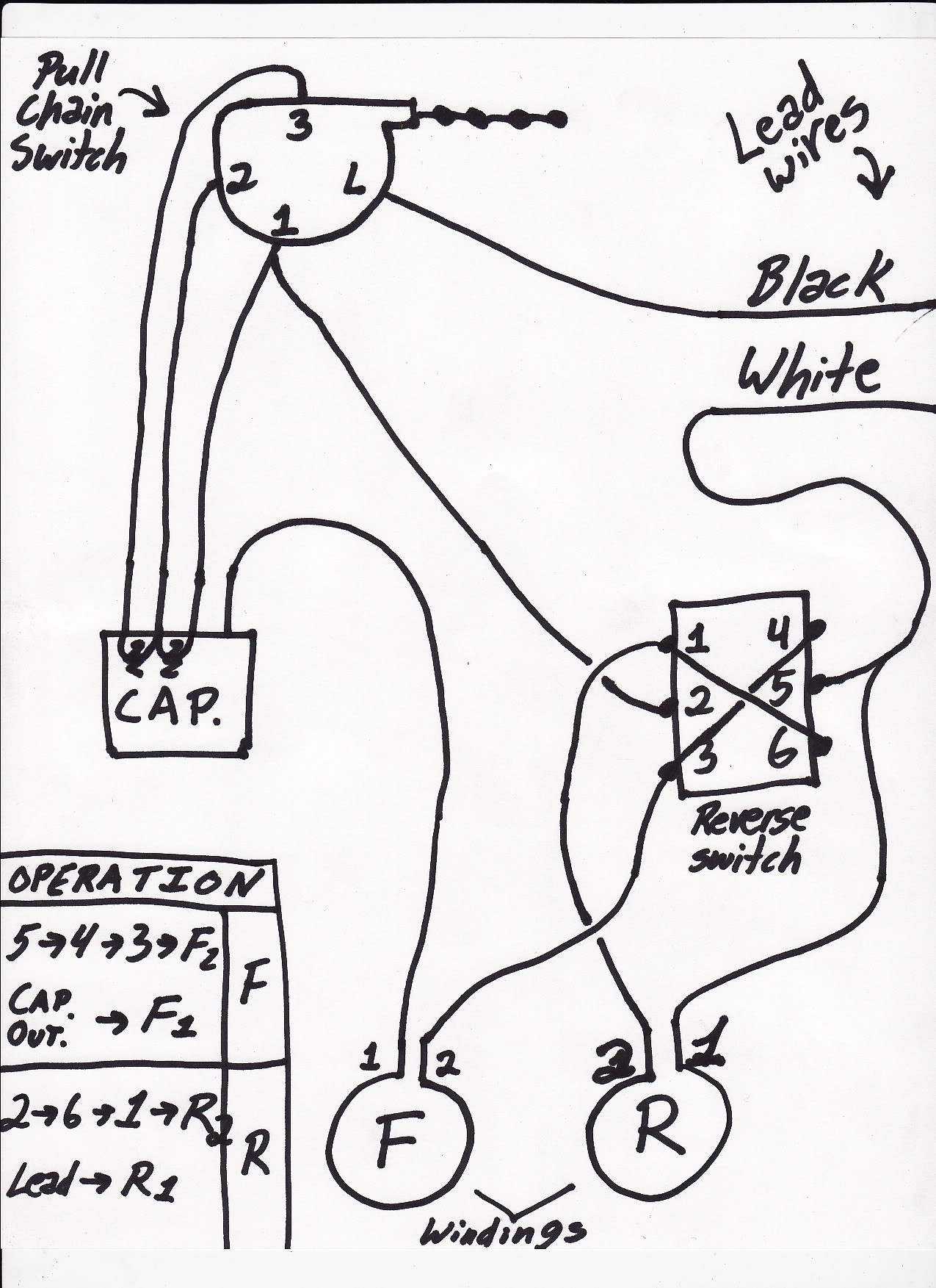 3 Wire Capacitor Ceiling Fan Wiring Schematic | Wiring Diagram - Ceiling Fan Capacitor Wiring Diagram