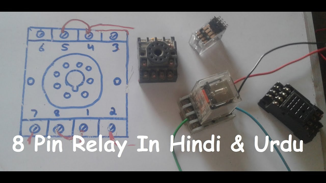8 Pin Relay Wiring Connection With Base/socket In Hindi &amp;amp; Urdu - Youtube - 8 Pin Relay Wiring Diagram