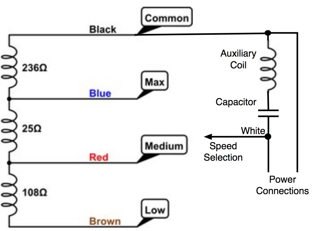 Ac - How To Wire 1-Phase 3-Speed Motor - Electrical Engineering - Ac Fan Motor Wiring Diagram