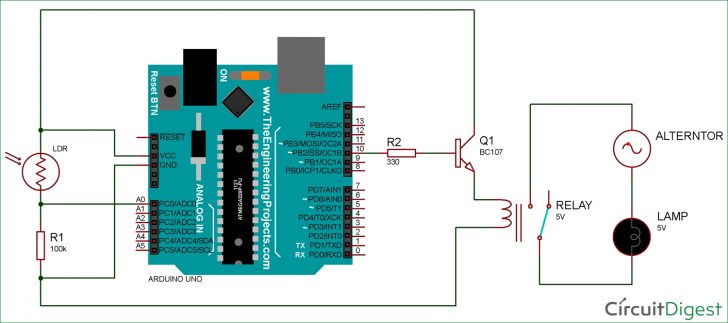 Arduino Light Sensor Circuit Using Ldr - Arduino Wiring Diagram ...