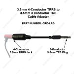 Audio Adapter 3.5Mm 4 Cond Female Jack With Cord Going To 3.5Mm 3   3.5 Mm Female Jack Wiring Diagram