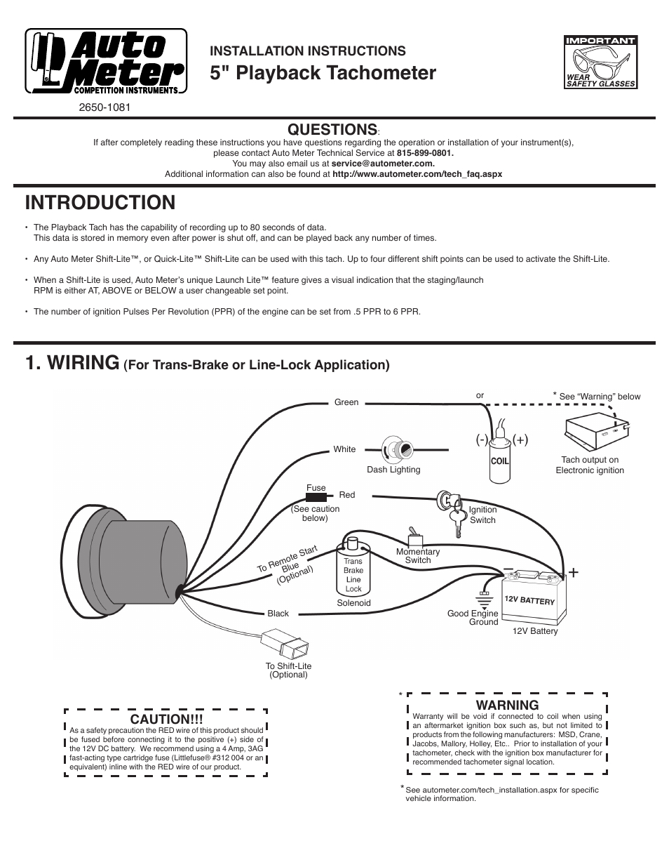 Autometer Pro Comp Ultra Lite Tach Wiring