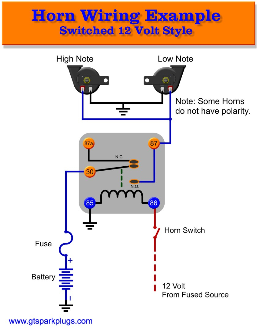 Automotive Relay Wiring Diagram Horn | Manual E-Books - Car Horn Wiring Diagram