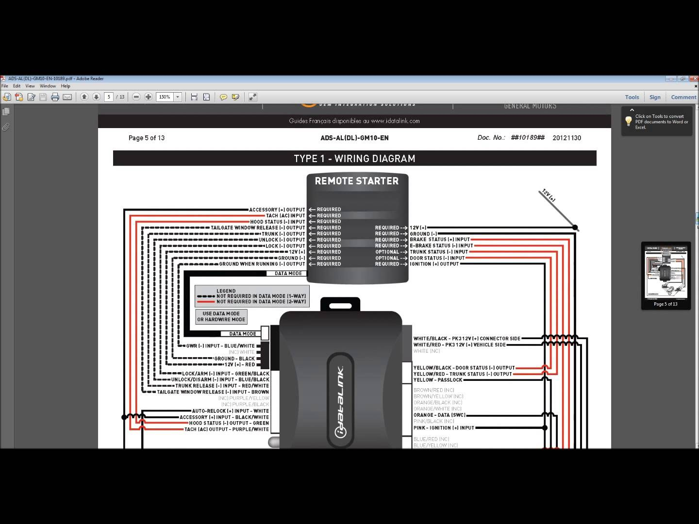 Avital 4×03 Remote Start – Simple Wiring Diagram - Remote Starter Wiring Diagram