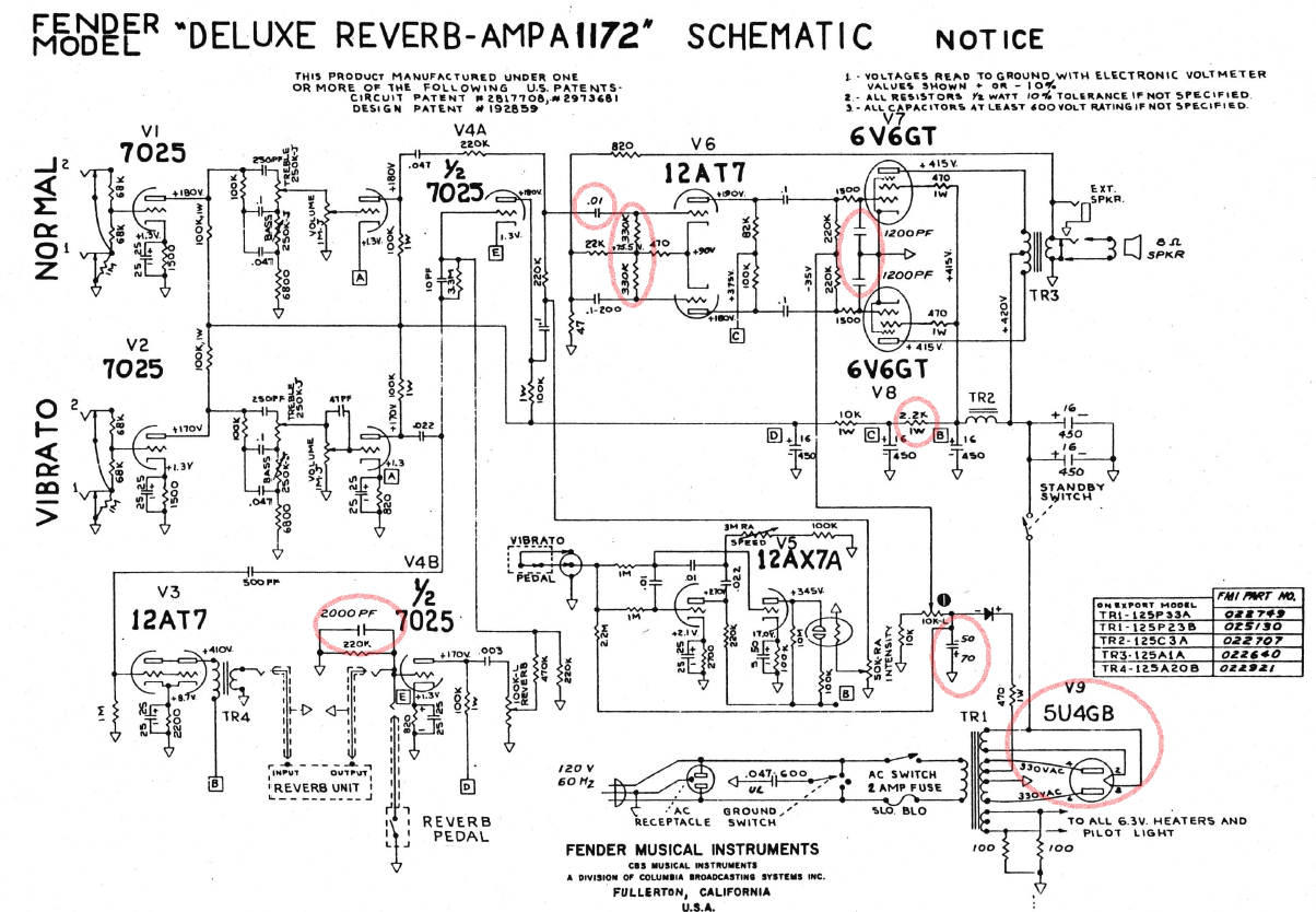 Bf/sf Deluxe Reverb | Fenderguru - 2 Ohm Wiring Diagram
