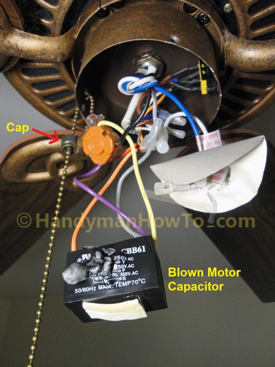 Ceiling Fan Motor Capacitor Wiring | Manual E-Books - Ceiling Fan Wiring Diagram With Capacitor