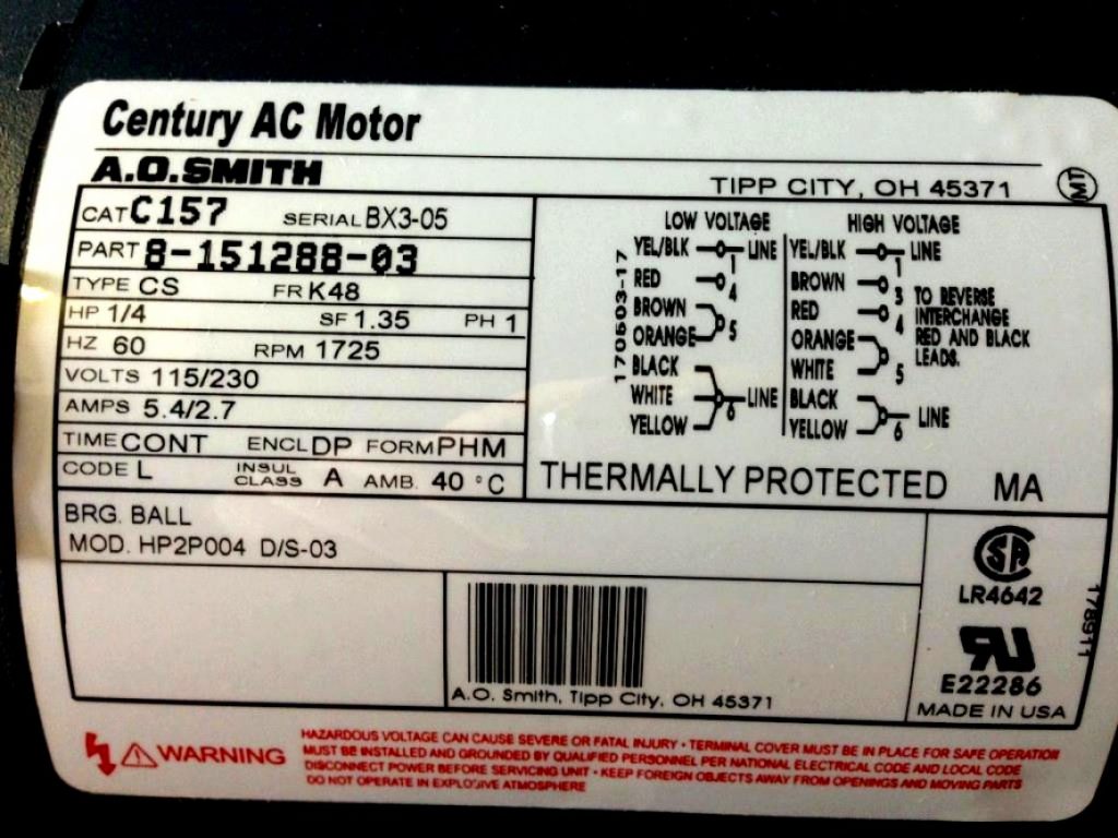 Century Ac Motor Wiring - Wiring Diagram Detailed - Century Electric