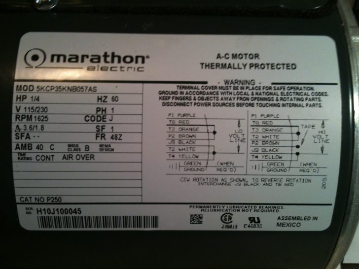 Century Electric Motors Wiring Diagram 115 Volt 316P760 | Manual E