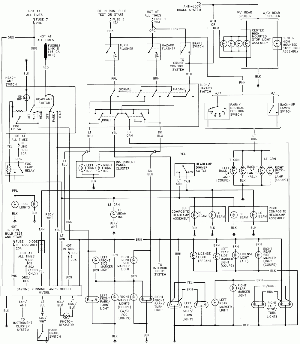 Chevrolet Corsica Questions - Is There Some Kind Of A Relay Switch I - Brake And Turn Signal Wiring Diagram