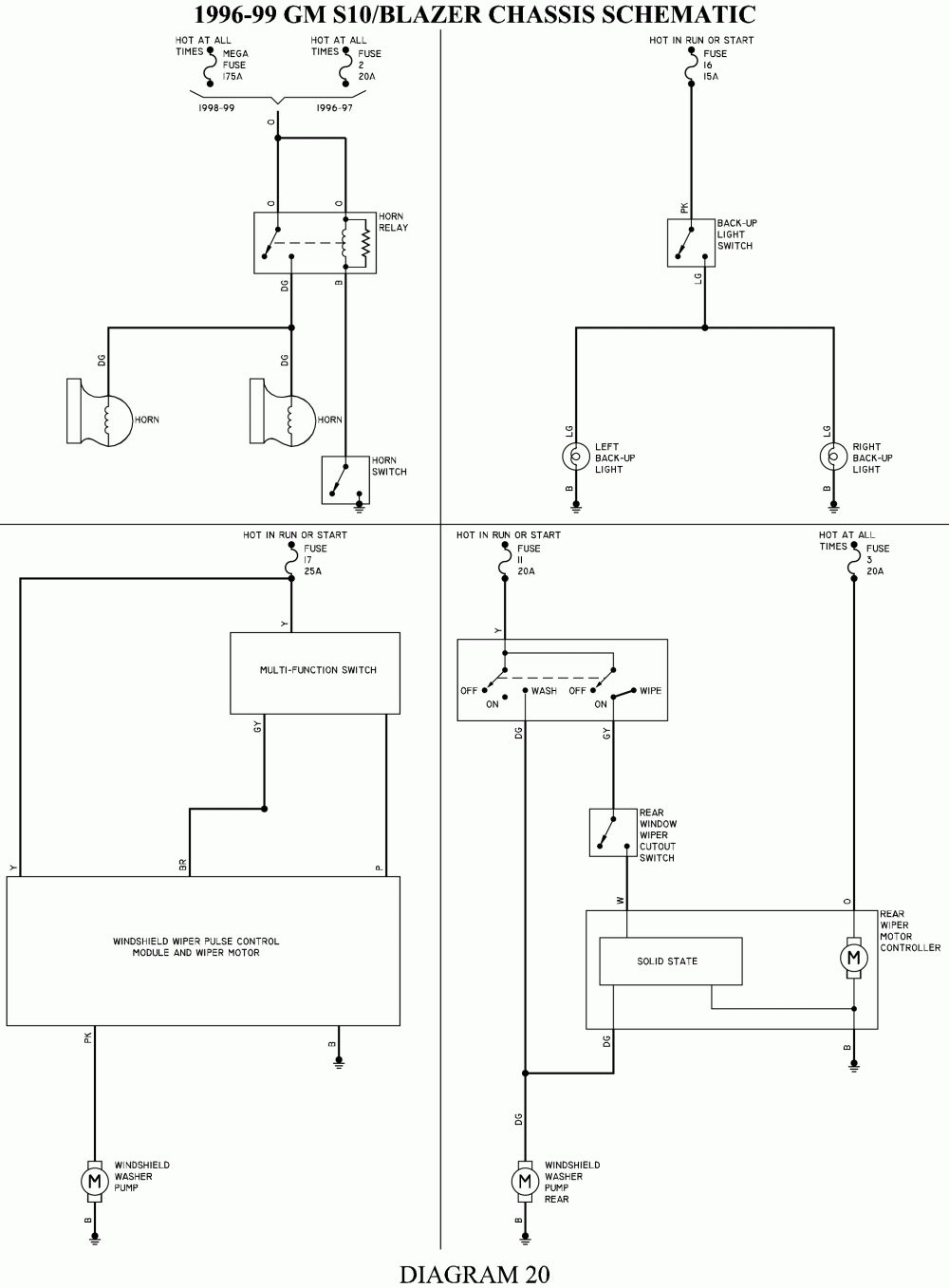 Chevy Blazer Wiring Diagram - Wiring Diagrams - Wiper Motor Wiring Diagram Chevrolet