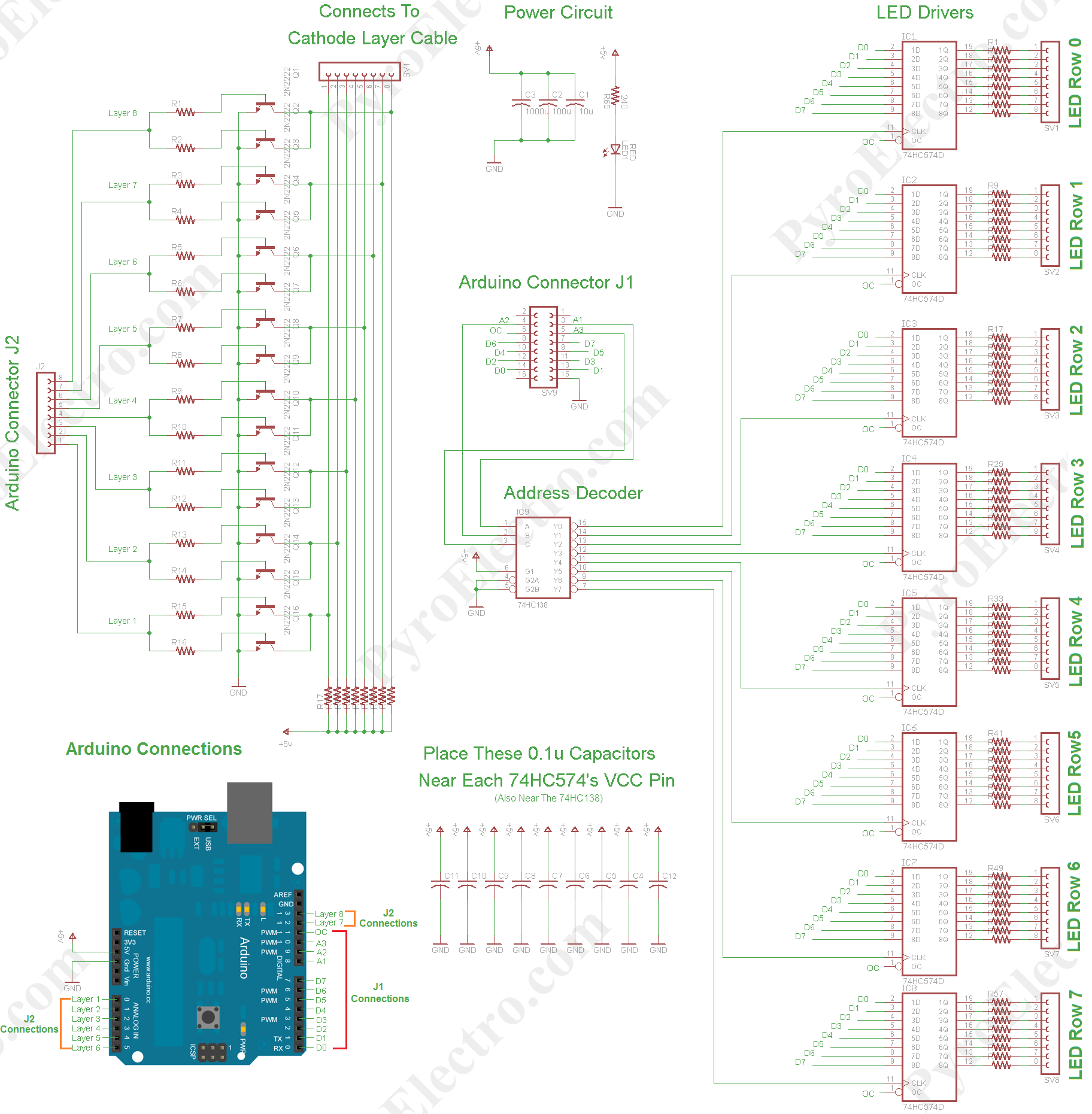 Circuit Diagram Of 8X8X8 Rgb Led Cube | Wiring Diagram - Rgb Led Wiring Diagram