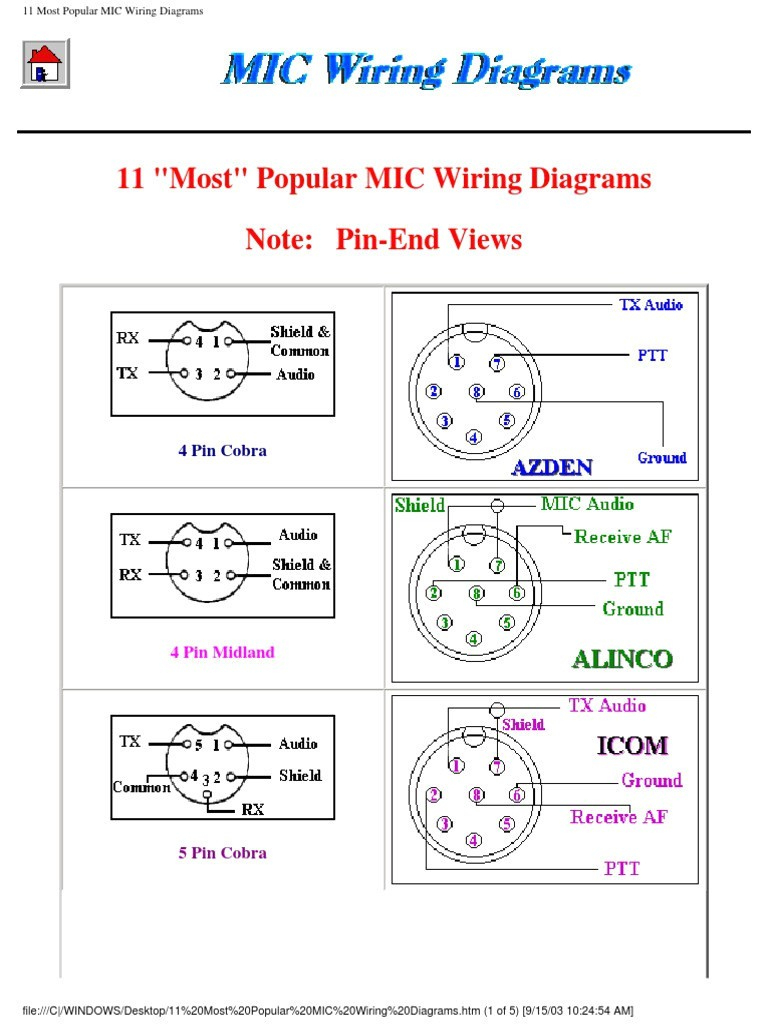 Co Cb Mic Wiring - Free Wiring Diagram For You • - 4 Pin Cb Mic Wiring Diagram