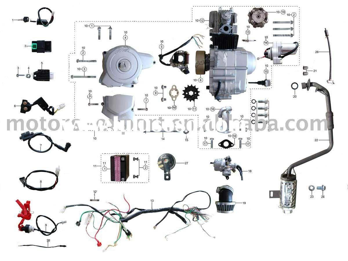 Coolster 110Cc Atv Parts Furthermore 110Cc Pit Bike Engine Diagram - Briggs And Stratton 18 Hp Twin Wiring Diagram