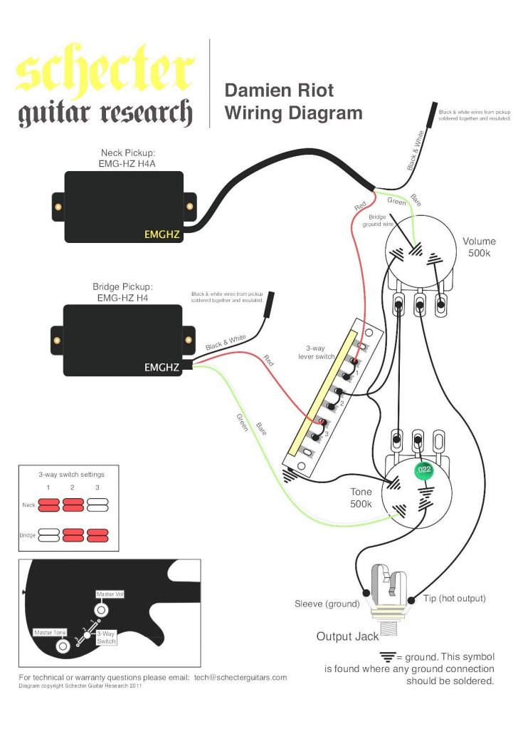 Dean Guitars Pickup Wiring Diagram | Manual E-Books - Electric Guitar