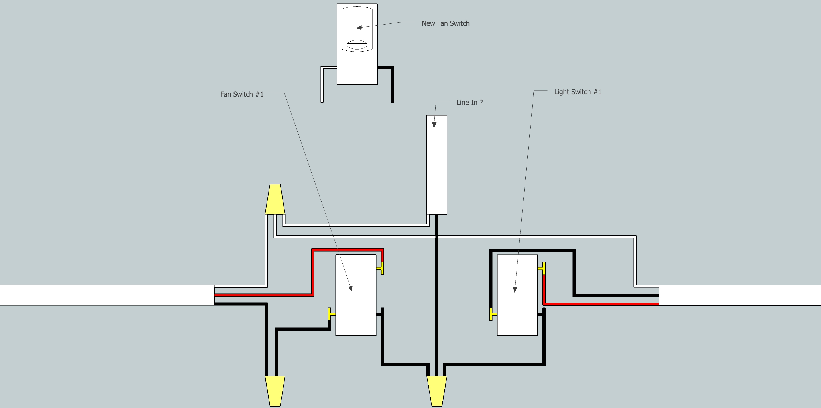 Electrical - Need Help Adding Fan To Existing 3-Way Switch Setup - 3 Way Switching Wiring Diagram