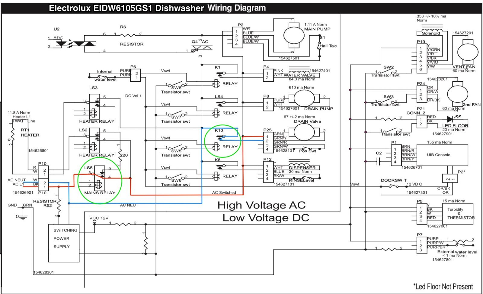 Electrolux Eidw6105Gs1 Dishwasher Wiring Diagram - The Appliantology - Dishwasher Wiring Diagram