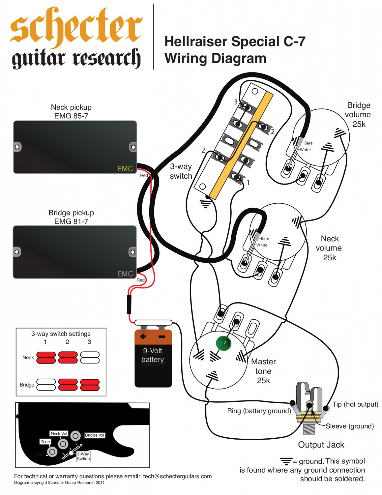 Emg Wiring Diagram | Cadician's Blog