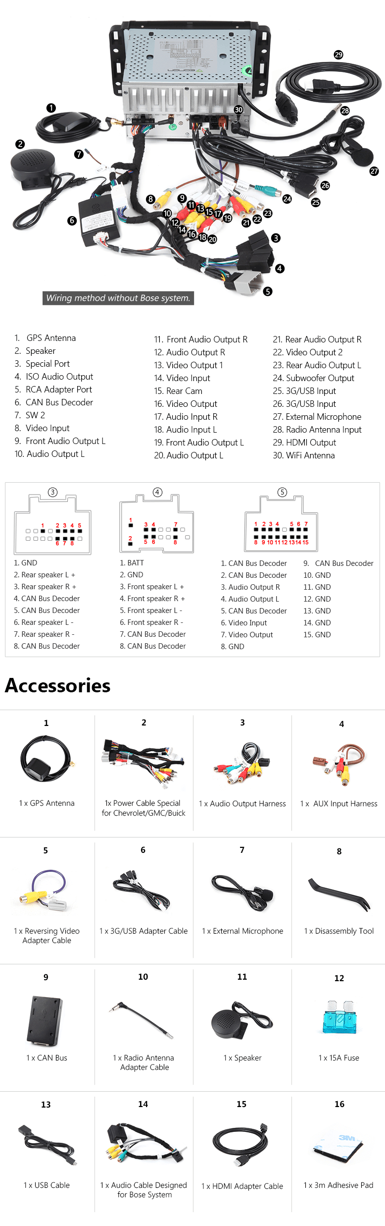 Eonon Ga8180 | Chevrolet Gmc Buick Newest Android 7.1 Car Gps - Eonon Wiring Diagram