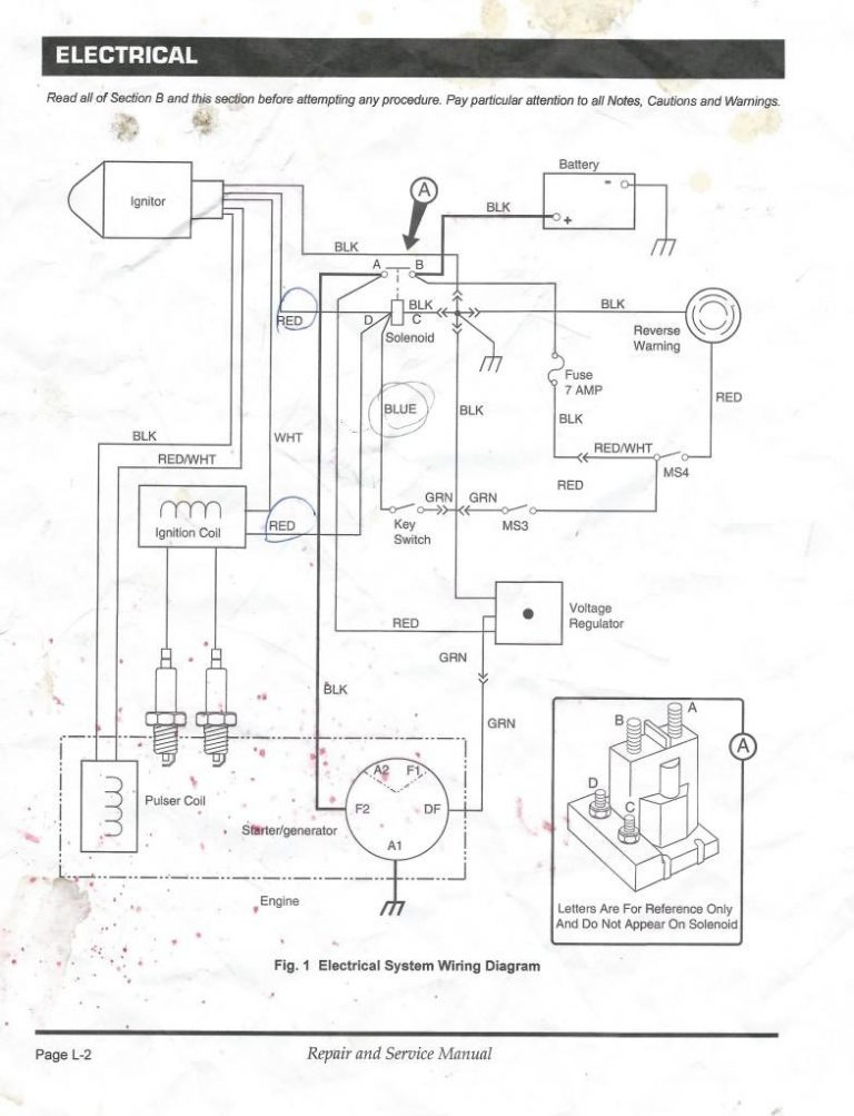 Ezgo Starter Generator Wiring Diagram In Golf Cart Gas For