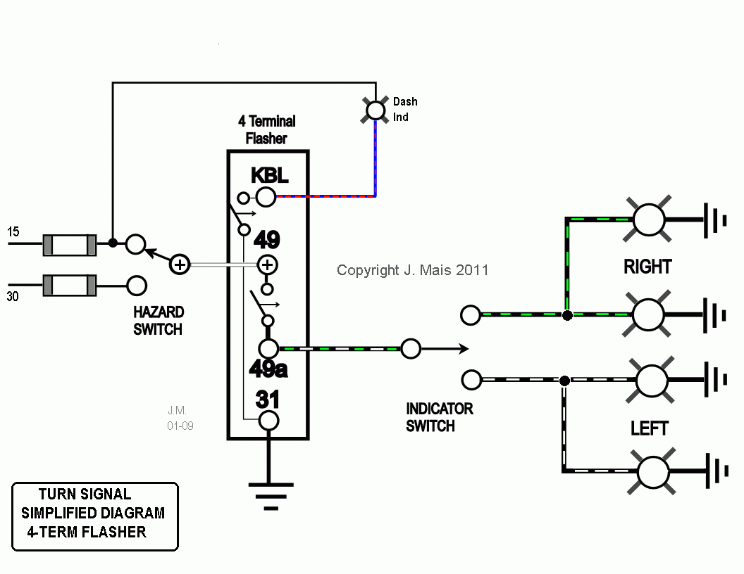 Flashers And Hazards - 3 Pin Flasher Relay Wiring Diagram - Cadician's Blog