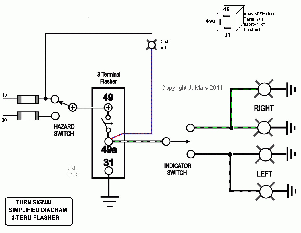 Flashers And Hazards - 5 Pin Relay Wiring Diagram