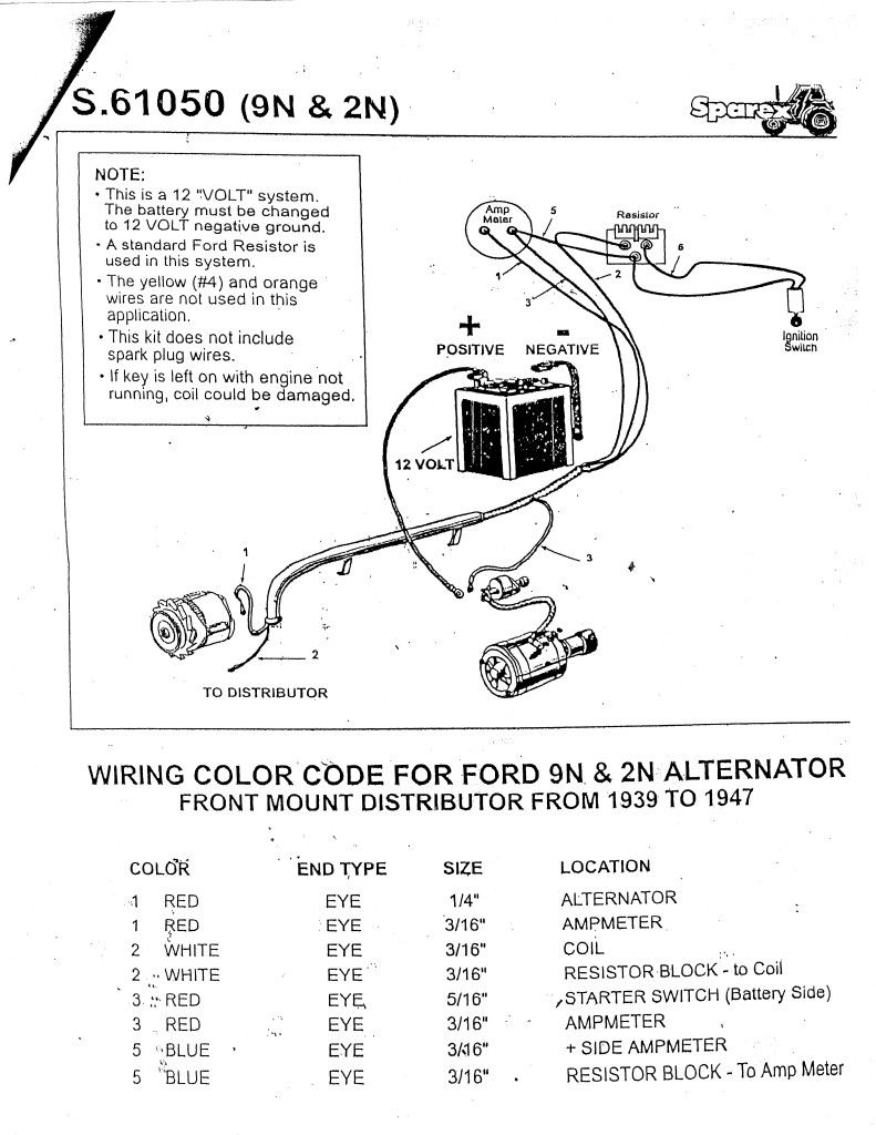 Ford 2N 12 Volt Conversion Wiring Diagram | Wiring Diagram - 9N Ford Tractor Wiring Diagram