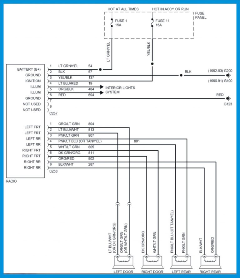 Ford F 250 Radio Wiring Diagram | Manual E-Books - Ford F250 Stereo