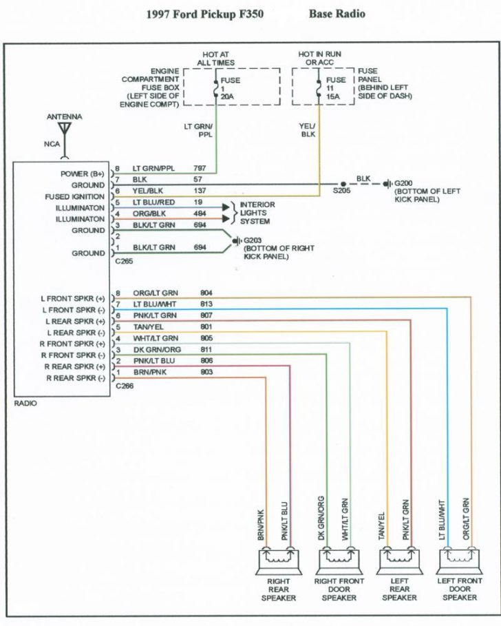 Ford Radio Wire Color Code - Wiring Diagram Blog - Ford F250 Wiring Diagram | Cadician's Blog