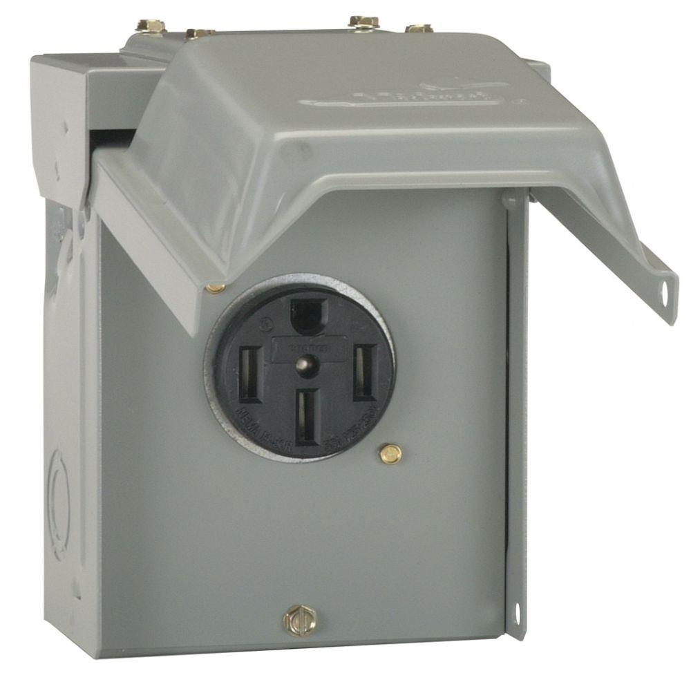 Ge 50 Amp Temporary Rv Power Outlet-U054P - The Home Depot - 50 Amp To 30 Amp Rv Adapter Wiring Diagram