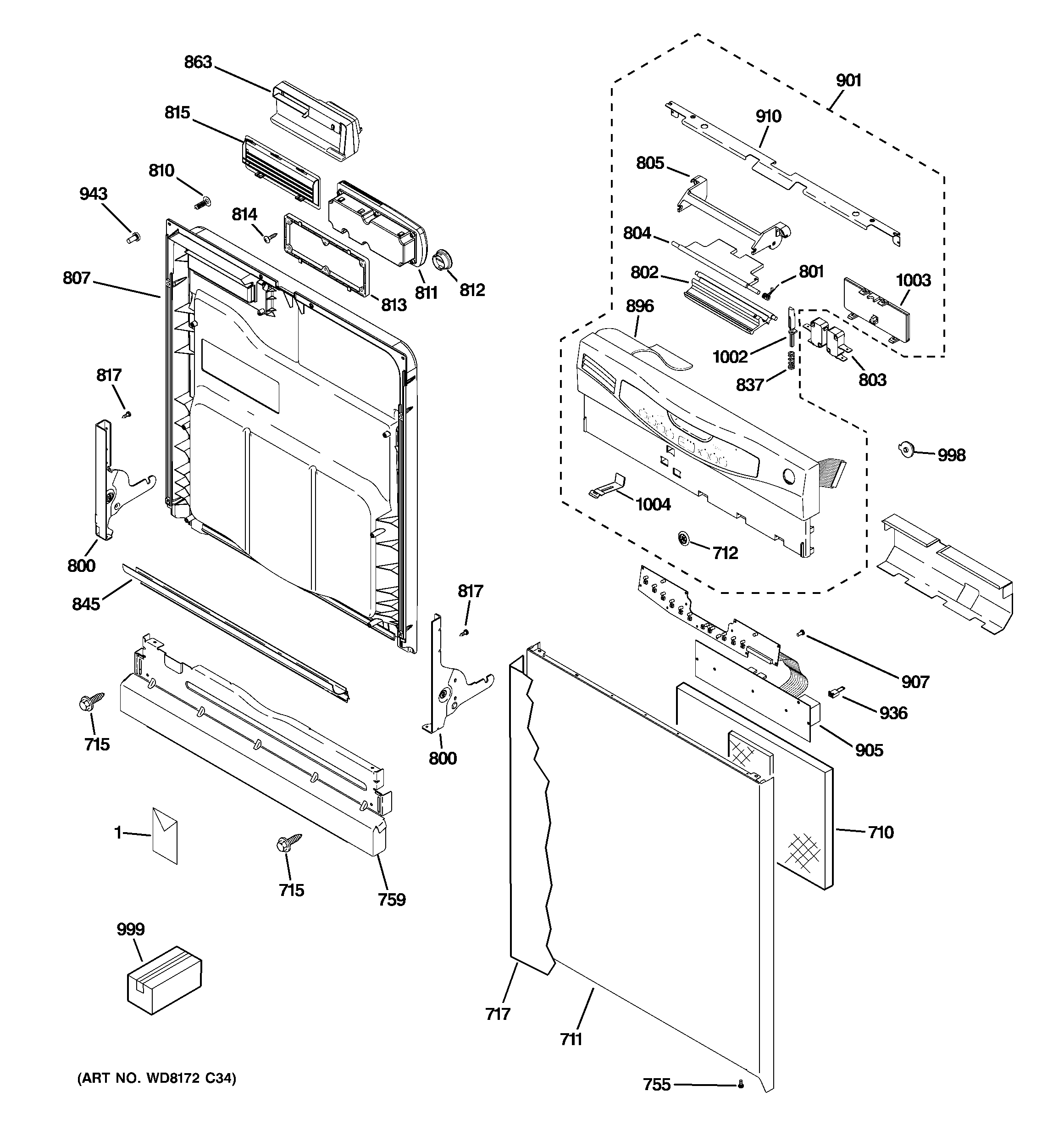 Ge Model Gld5600V00Ww Dishwasher Genuine Parts - Ge Refrigerator Wiring Diagram