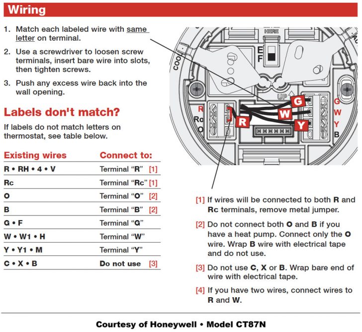 Honeywell Thermostat Wiring Instructions | Diy House Help - Wiring