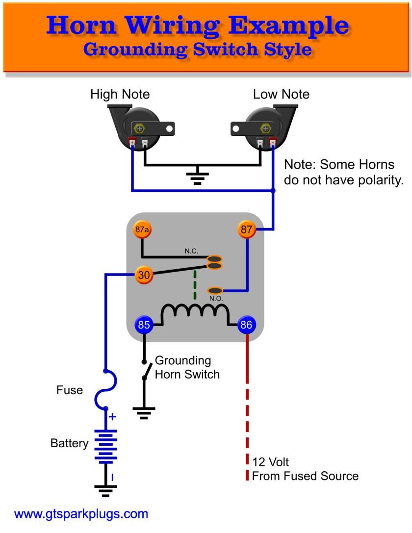 Horn Relay | Schematic Diagram - Relay Wiring Diagram