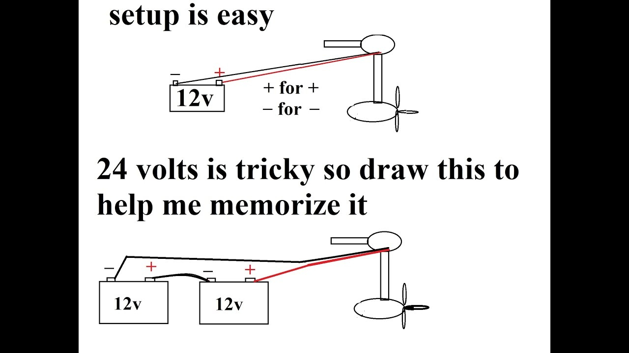 How To Connect 12V/24V Trolling Motor With 1 And 2 Batteries? - Youtube - 12V Trolling Motor Wiring Diagram