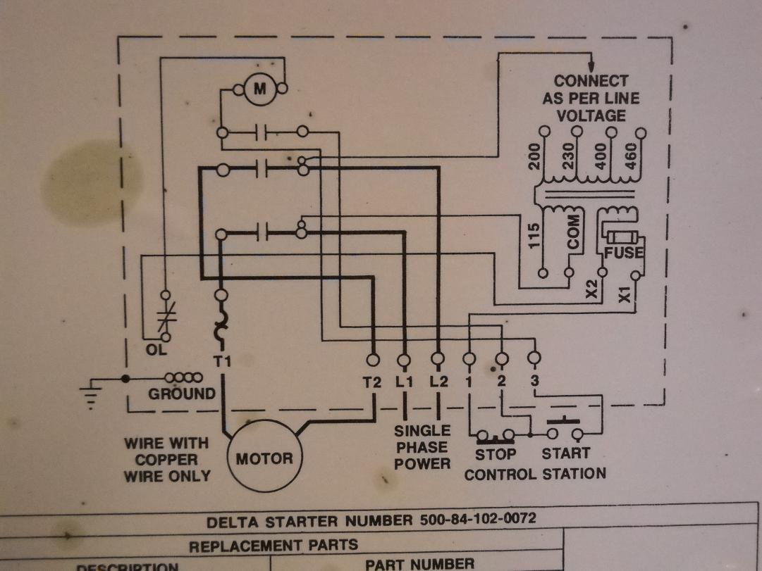 How To Hook Up Power To A Delta 14&amp;quot; Radial Saw Magnetic Starter Box - Starter Wiring Diagram