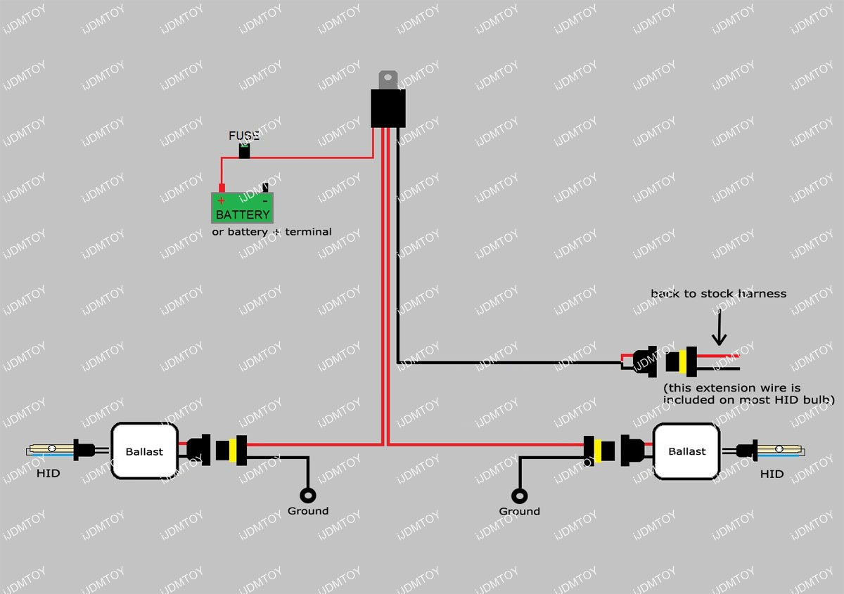 How To Install Hid Conversion Kit Relay Harness Wiring - Hid Wiring Diagram