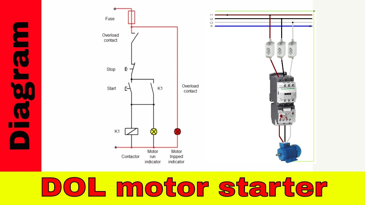 How To Wire A Contactor - Direct On Line Motor Starter Diagram - Starter Motor Wiring Diagram