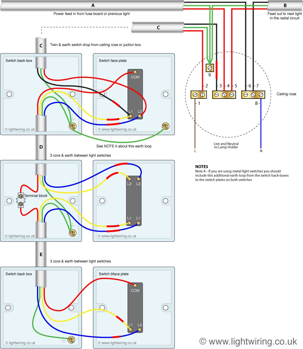 How To Wire A Three Way Switch | Light Wiring - Three Way Wiring Diagram