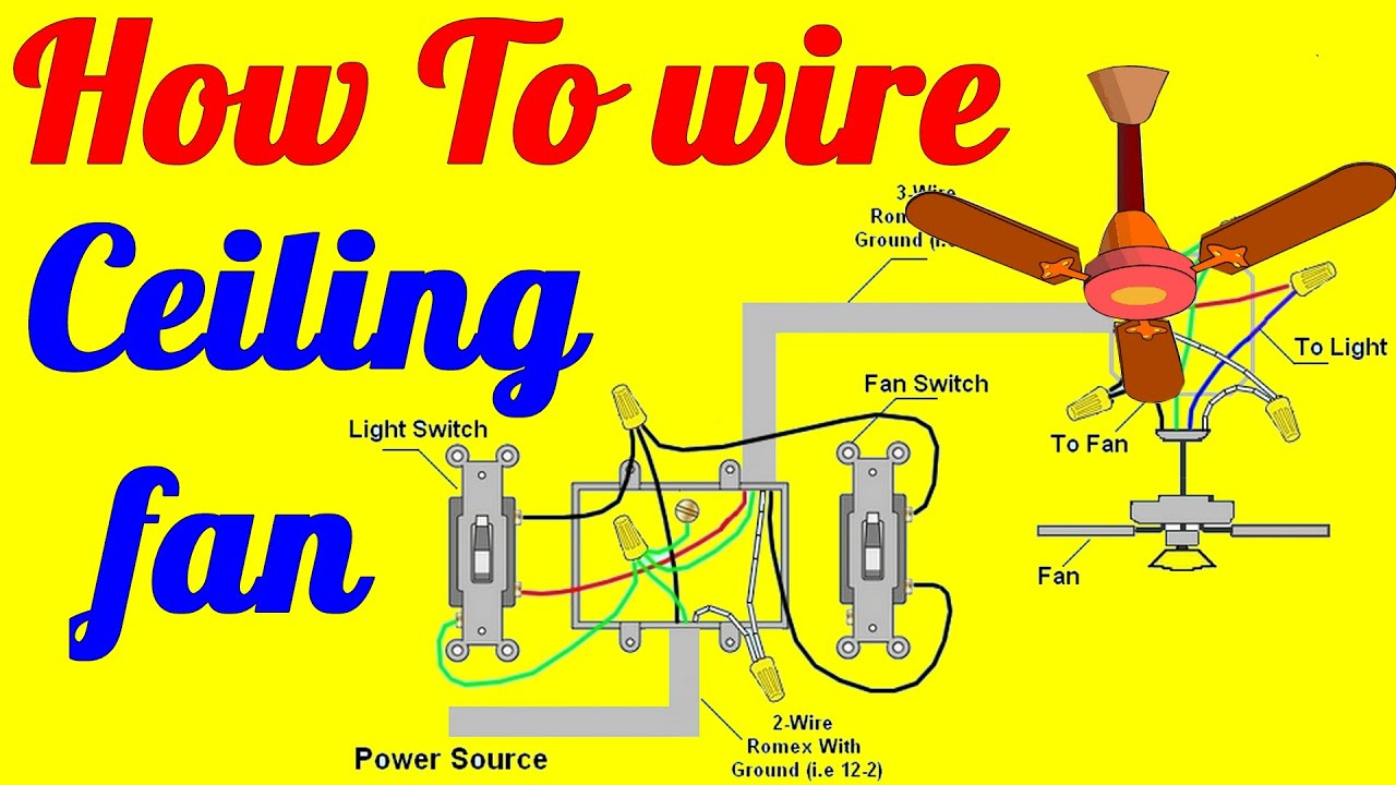 How To Wire Ceiling Fan With Light Switch - Youtube - Ceiling Fan Switch Wiring Diagram