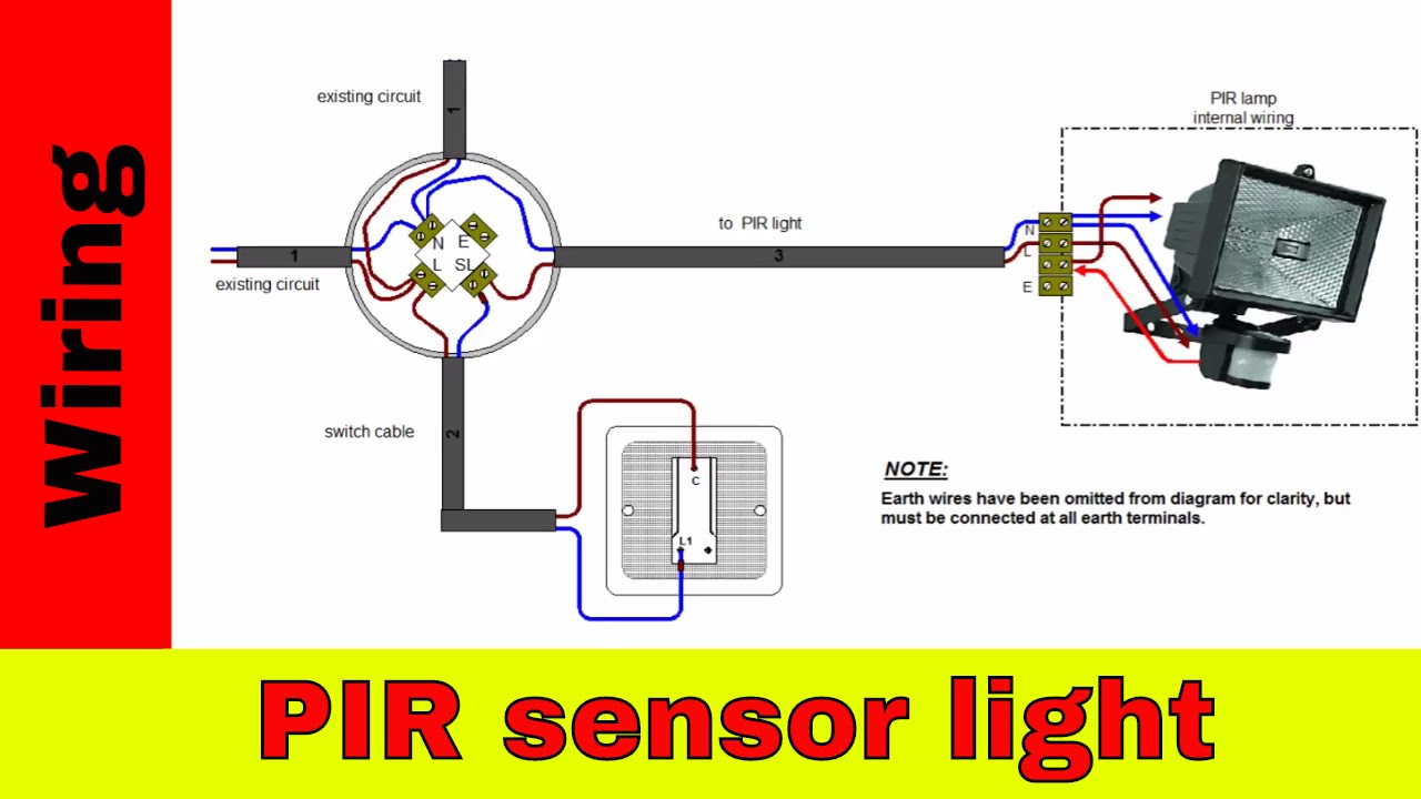 How To Wire Pir Sensor Light. - Youtube - Motion Sensor Light Wiring Diagram