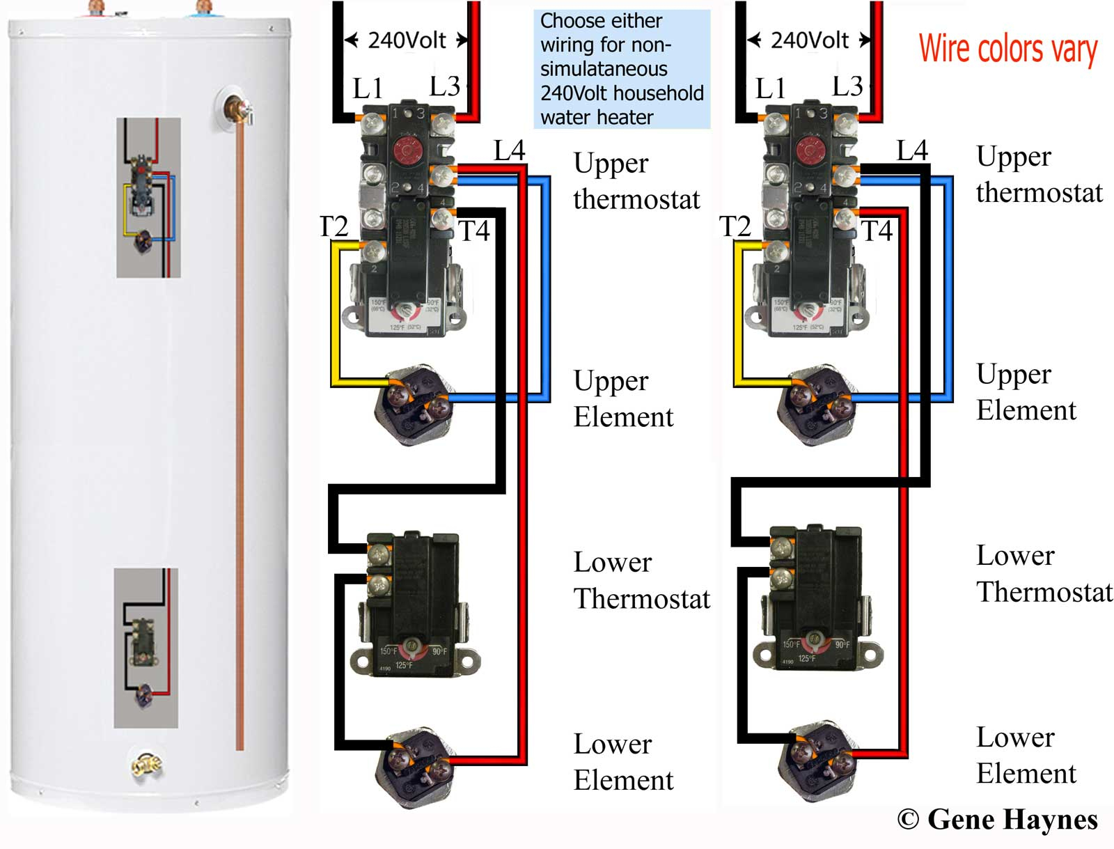 How To Wire Water Heater Thermostats - Water Heater Wiring Diagram